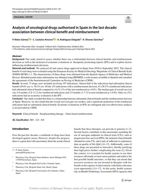bifimed|Analysis of oncological drugs authorised in Spain in the last.